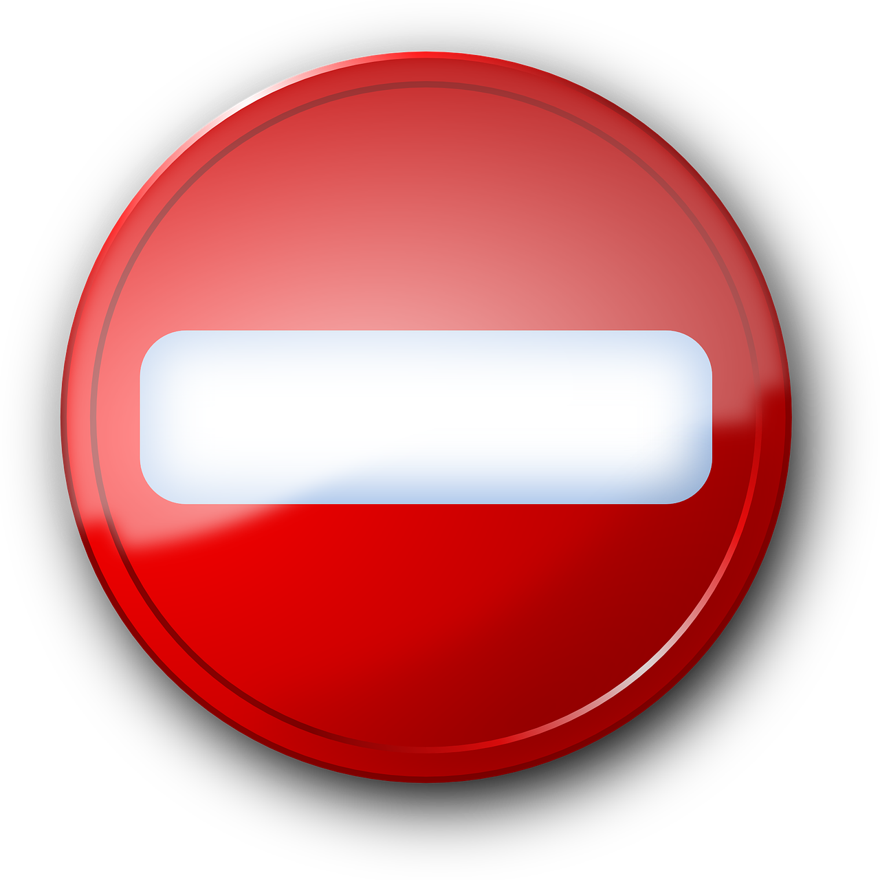 a red and white no entry sign on a white background, by John Button, flickr, computer art, black circle, lonely!! stop light glowing, game icon, cpu