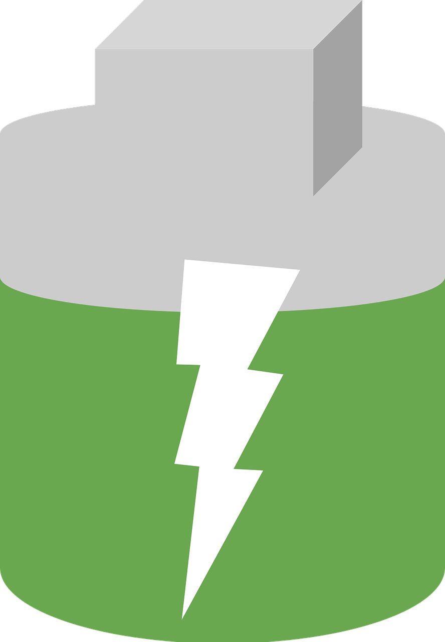 a battery with a bolt coming out of it, a diagram, by Jens Søndergaard, pixabay, greenish tinge, horned, hurricane, wikimedia
