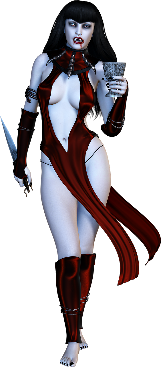 a woman in a red dress holding a knife, a 3D render, inspired by Aramenta Dianthe Vail, zbrush central contest winner, sleek bright white armor, [ closeup ]!!, curves!!, goth ninja