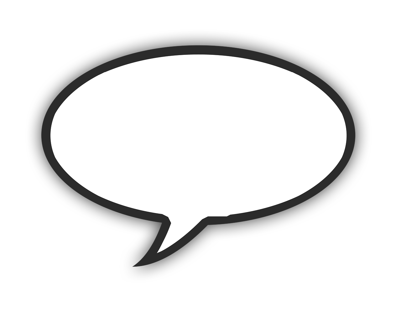 a black and white picture of a speech bubble, a cartoon, by Andrei Kolkoutine, pixabay, rasquache, minimalist logo without text, 3 dimensional, soft!!, 2 d matte
