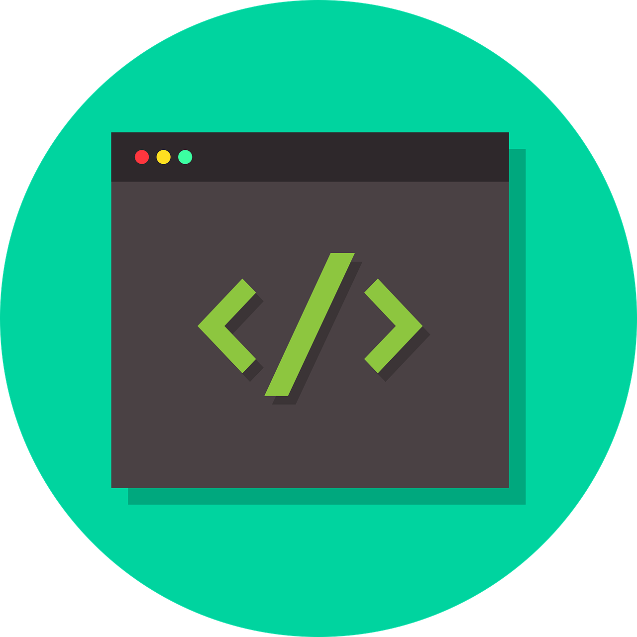a computer screen with a green arrow on it, by Matt Cavotta, coding time, sleek round shapes, icon pack, lorem ipsum dolor sit amet