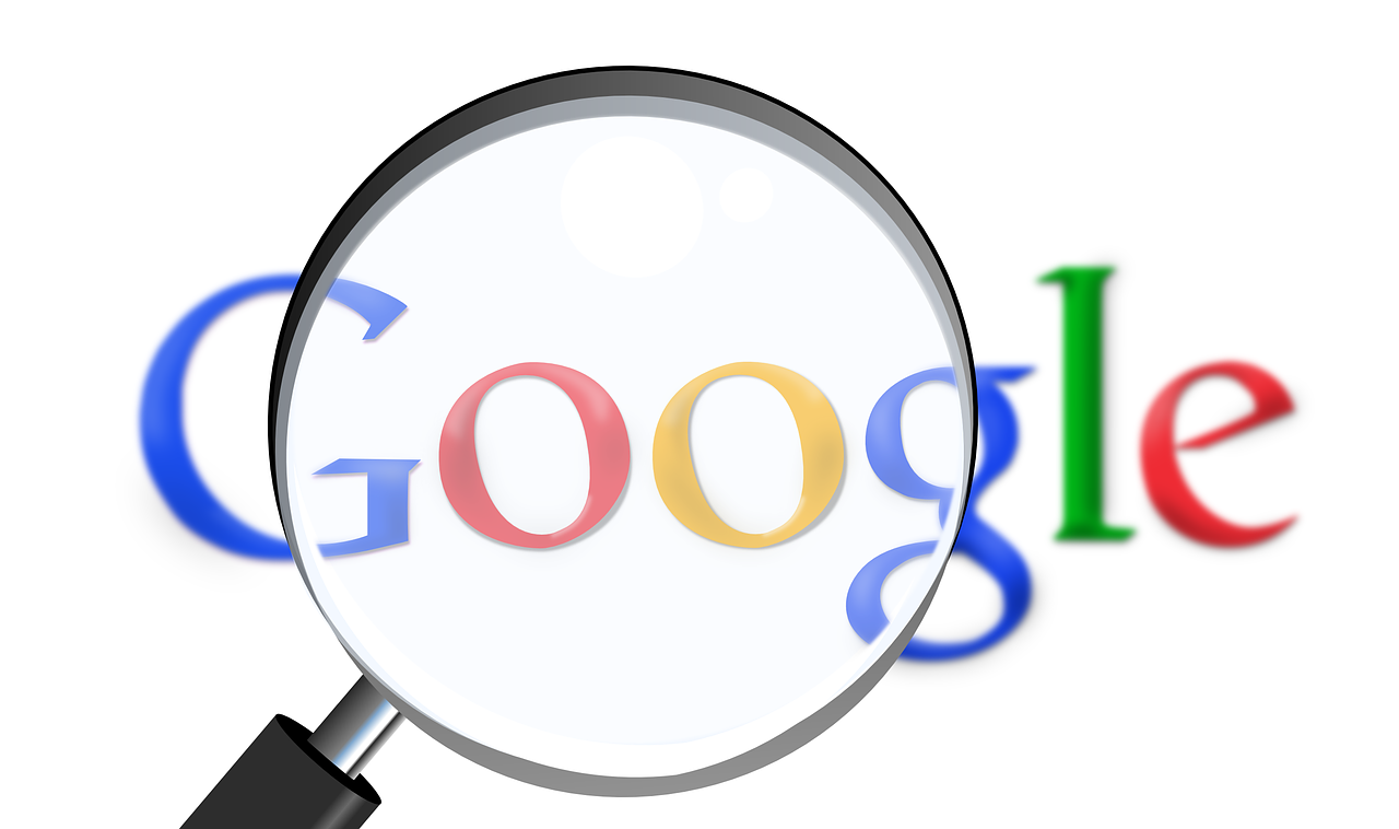 a magnifying glass over a google logo, bauhaus, compressed jpeg, looking to the right, goggle eyes, animation