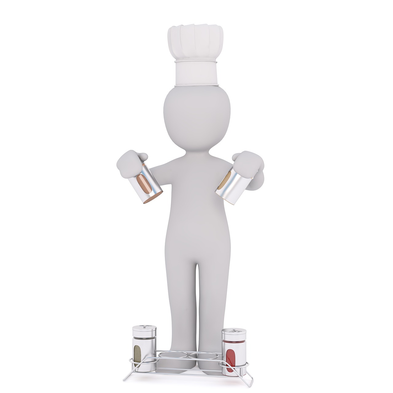 a person in a chef's hat standing next to paint cans, a digital rendering, figuration libre, fully body photo, high res photo