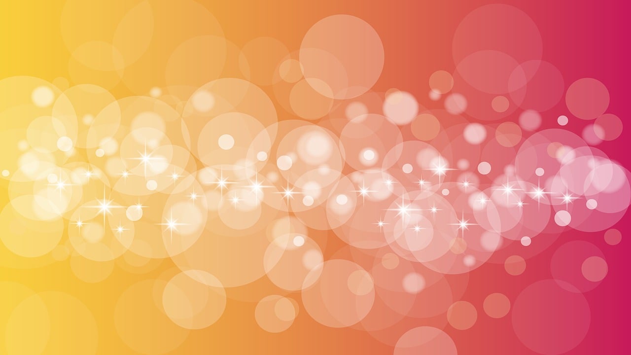 a colorful background with circles and sparkles, vector art, by Kurt Roesch, warm orange lighting, background image