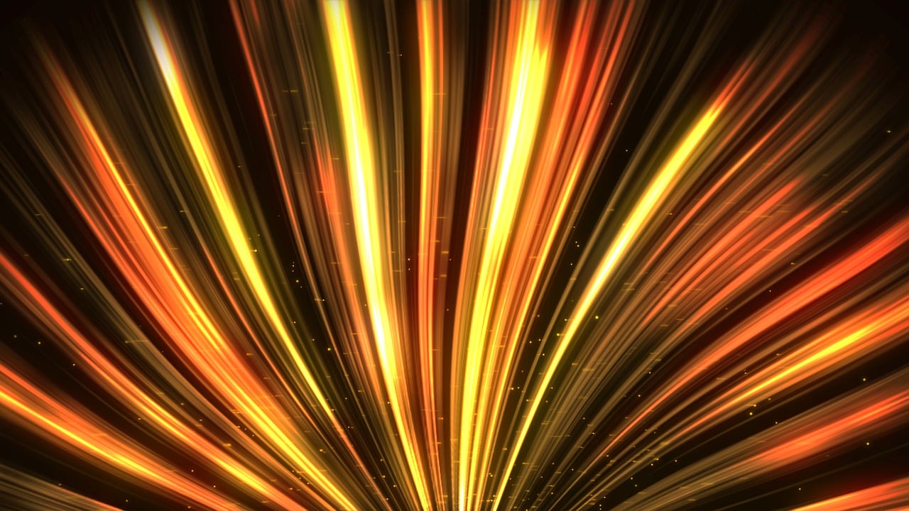 an orange and yellow light streaks on a black background, digital art, shining gold and black and red, iphone background, volumetric light from below, screengrab