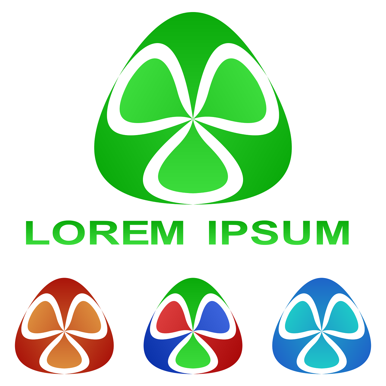 a green leaf logo with four different colors, inspired by Luigi Kasimir, symbolism, eggs, fantasy game spell icon, lorem ipsum dolor sit amet, official screenshot