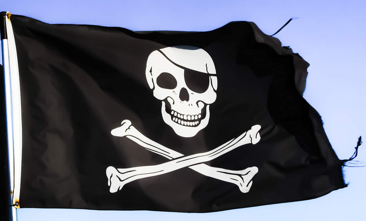 a pirate flag with a skull and crossbones on it, by John Murdoch, stockphoto, hero shot, colorado, carnival