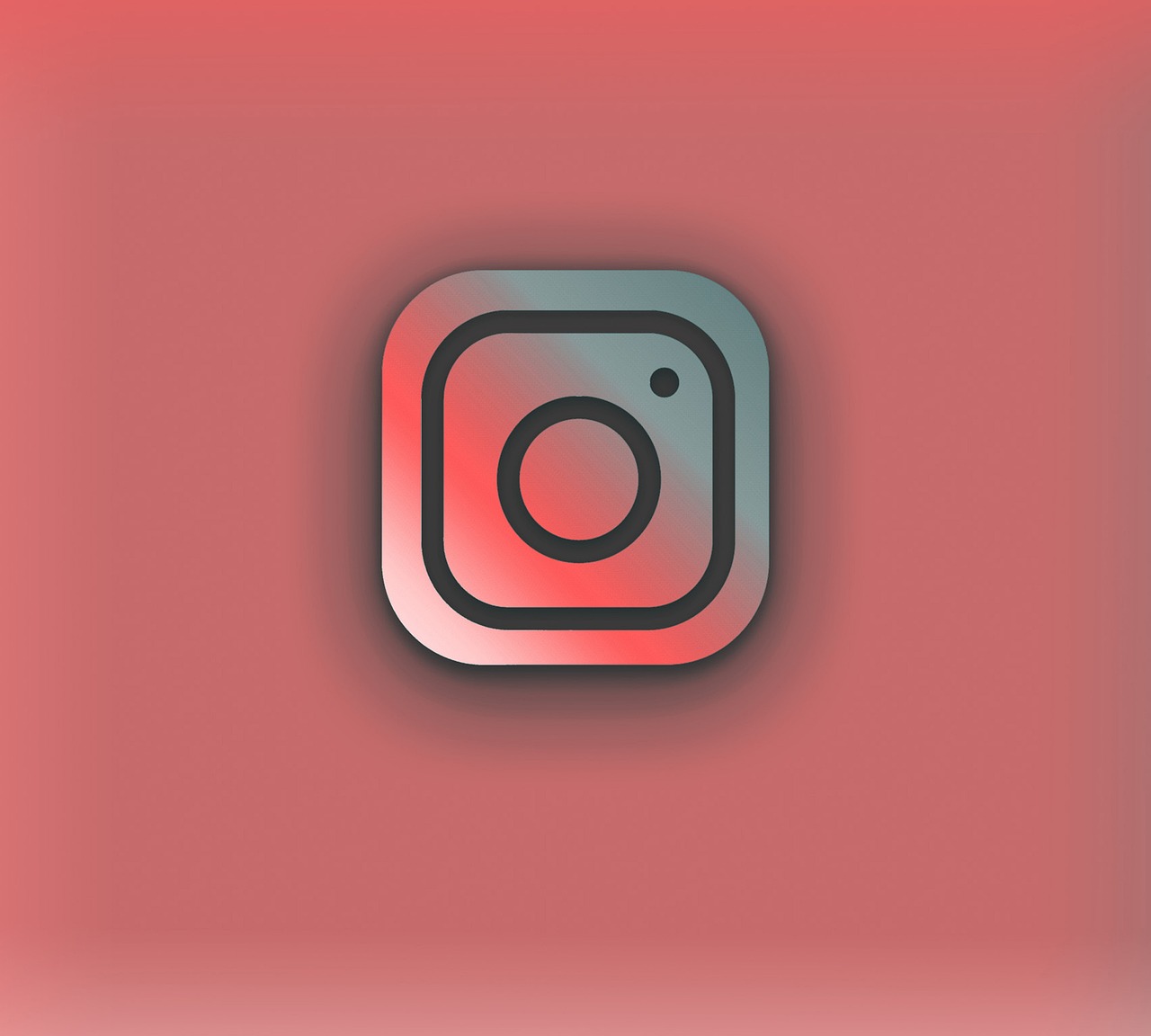 an instagram icon on a red background, a picture, instagram, postminimalism, desaturated, cad, 1285445247], trending photo