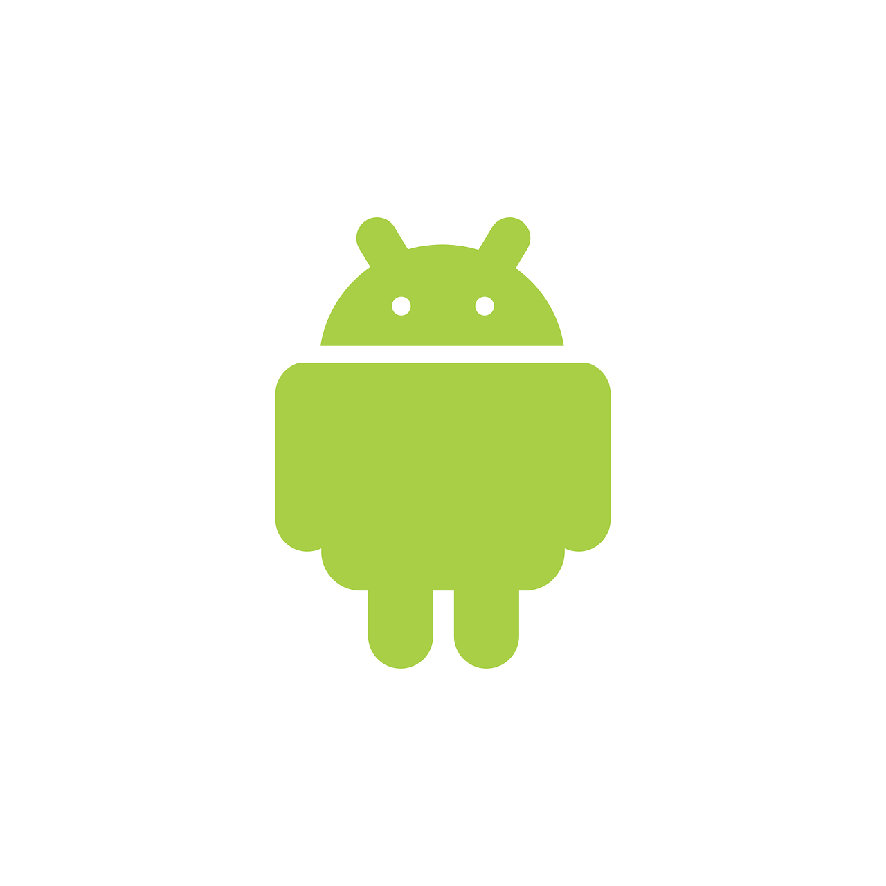 a green android logo on a white background, minimalist logo vector art, 🎨🖌, square, felt