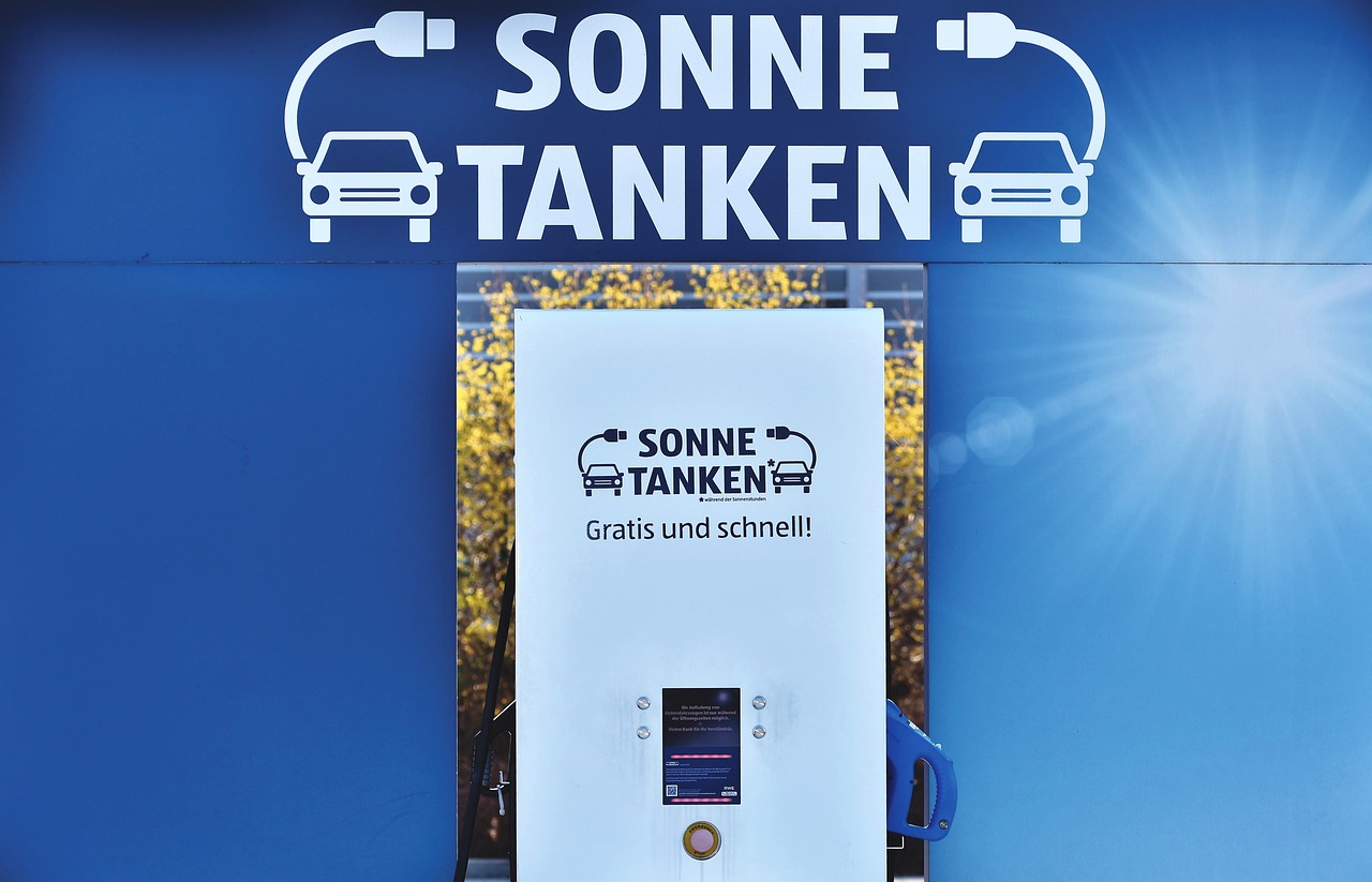 a sign that is on the side of a building, an illustration of, by Thomas Häfner, shutterstock, gas station, sonic, tank, solar powered