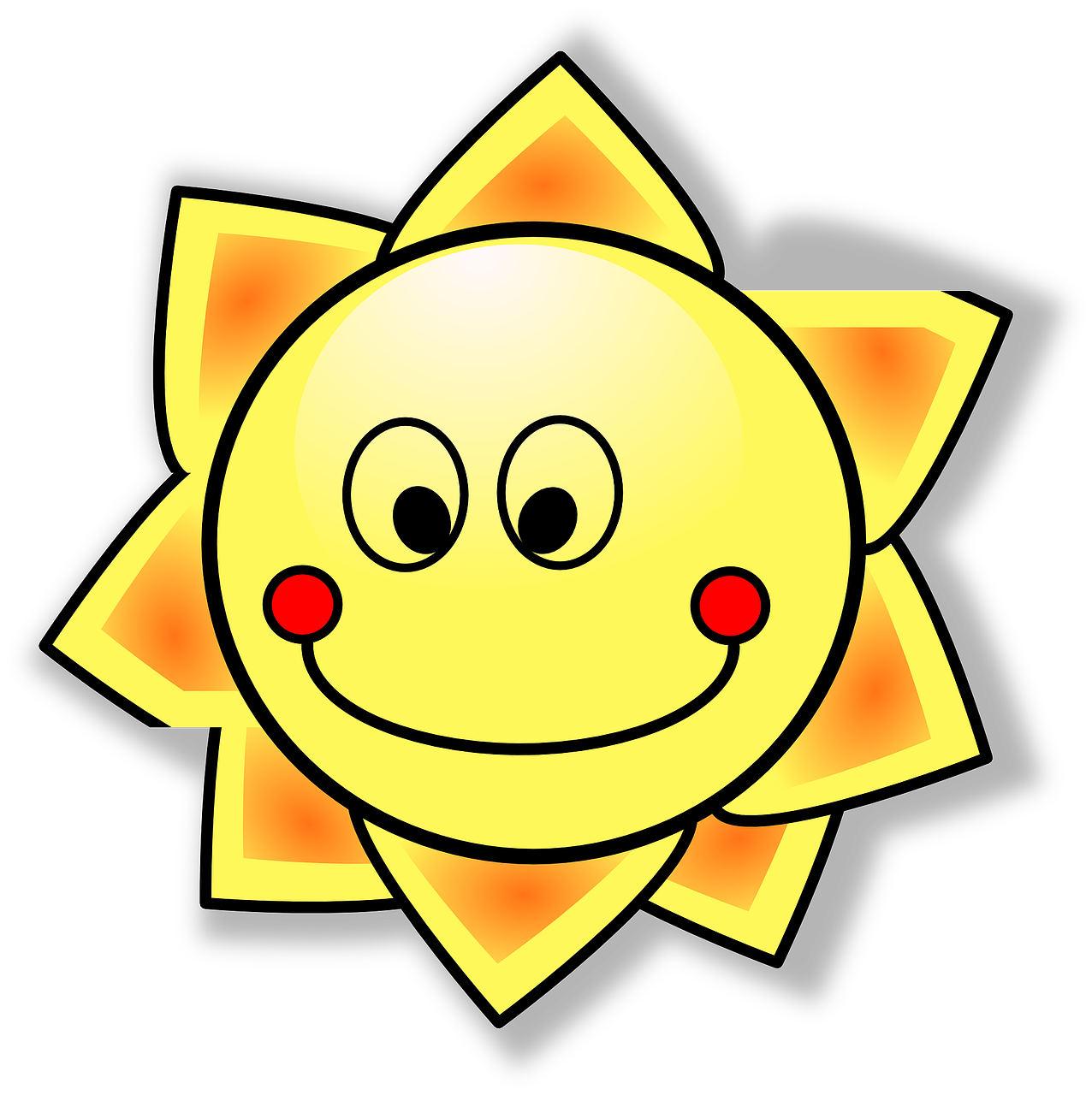 a smiling sun on a black background, a picture, cel shaded!!!, link, kid, cartoonish cute