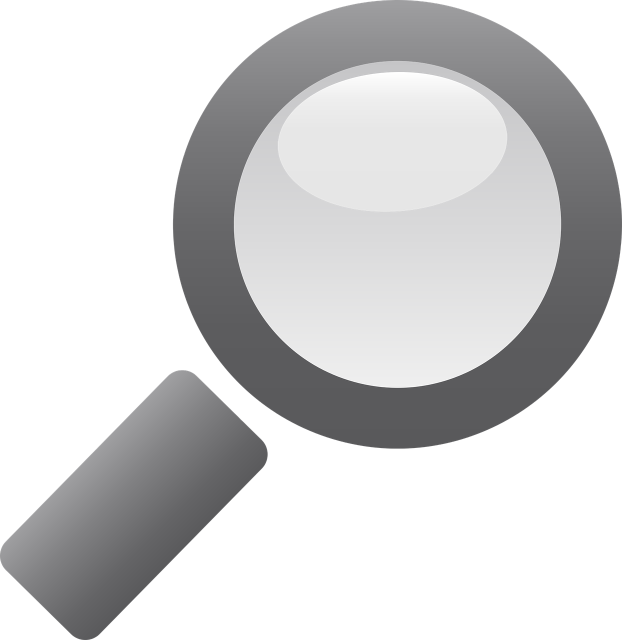 a magnifying glass on a black background, an illustration of, by Adam Manyoki, pixabay, minimalism, sharp focus vector centered, gray, clipart, everyday plain object