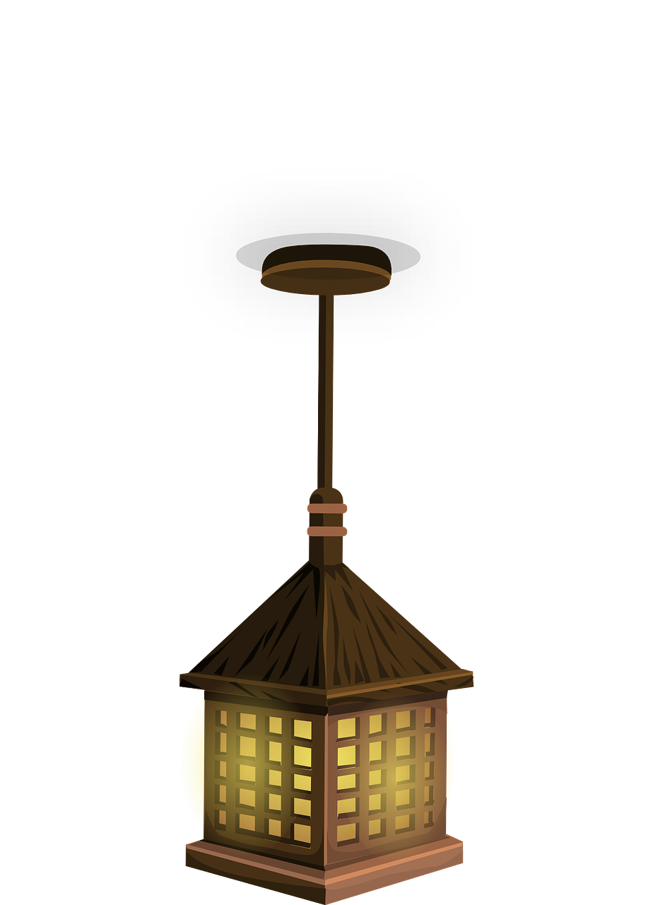 a light that is on top of a building, concept art, inspired by Tōshi Yoshida, mingei, no gradients, one single gas lamp, very dark background, full res