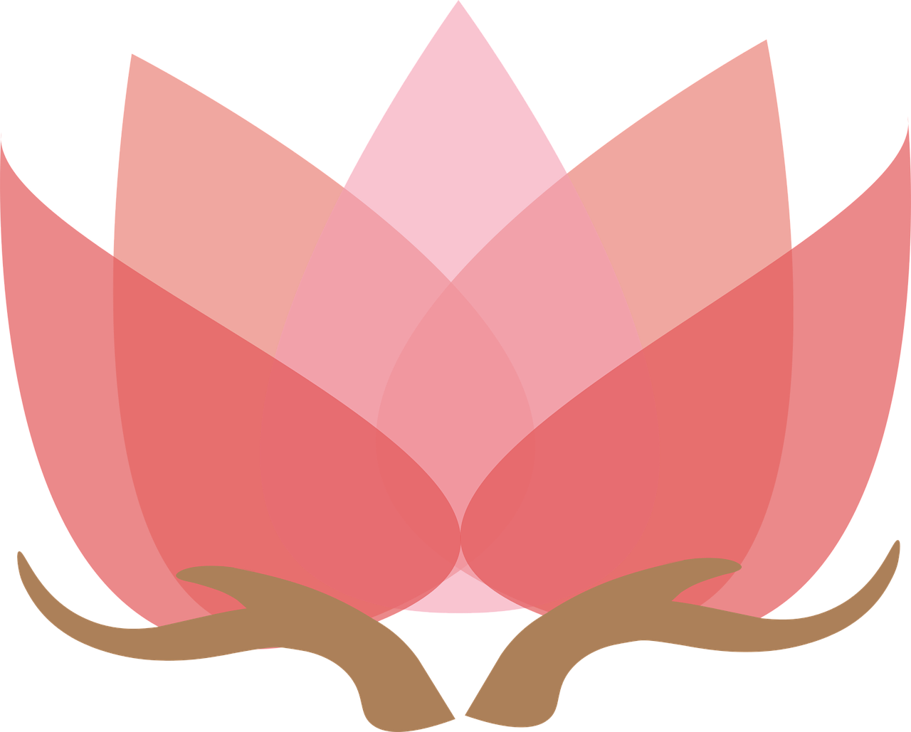 a pink flower with two hands holding it, inspired by Masamitsu Ōta, sōsaku hanga, logo without text, coral red, lotus, [ [ soft ] ]