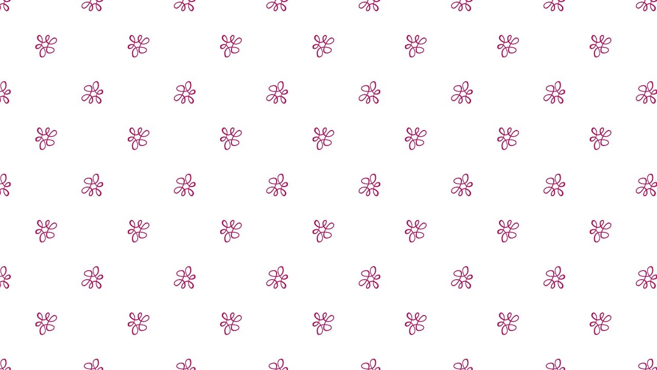 a pattern of pink flowers on a white background, by Shinji Aramaki, minimalism, cutie mark, outlined hand drawn, houdini algorhitmic pattern, made with illustrator