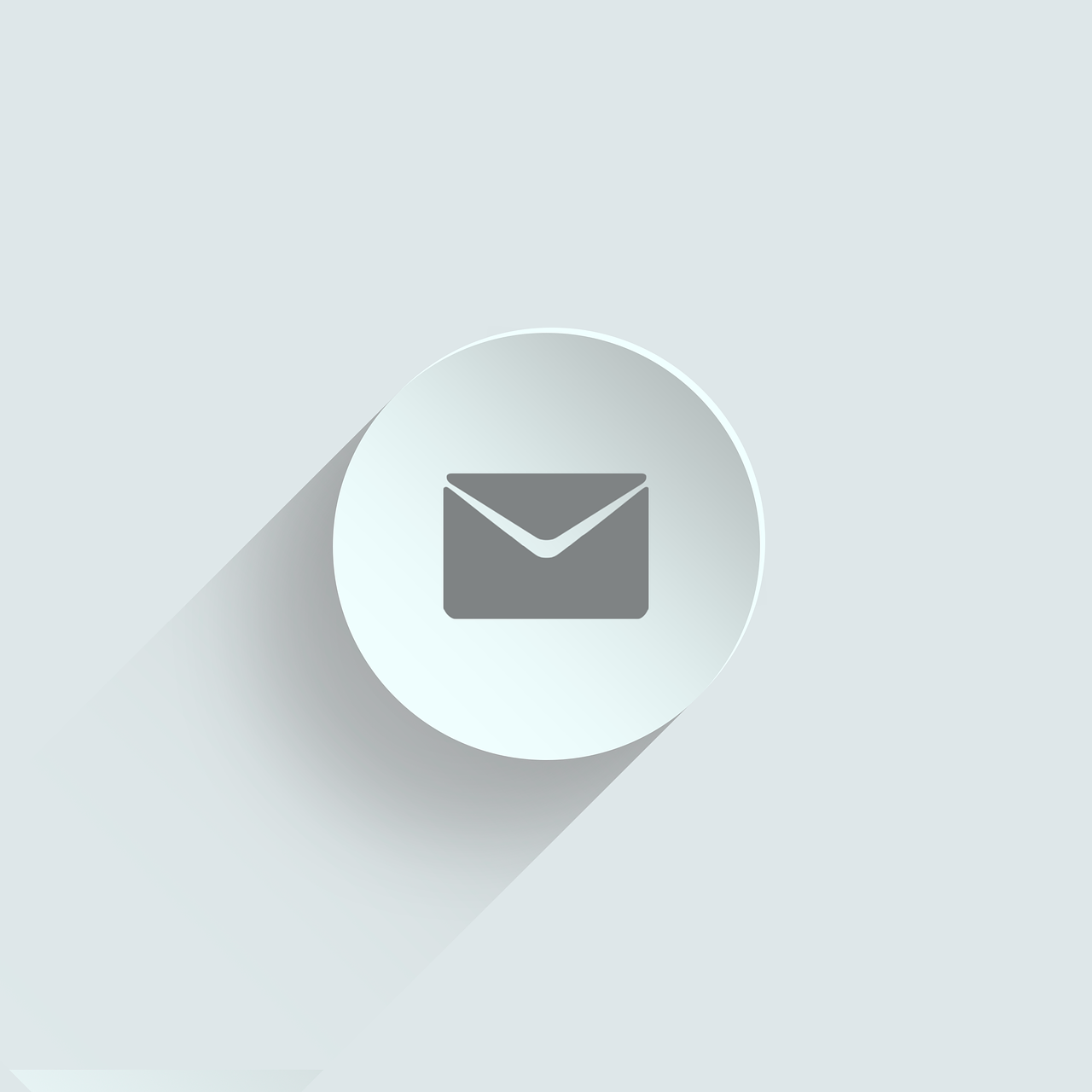 a white button with a mail icon on it, by Bernardino Mei, trending on pixabay, postminimalism, white background with shadows, india, fluorescent, 🪔 🎨;🌞🌄