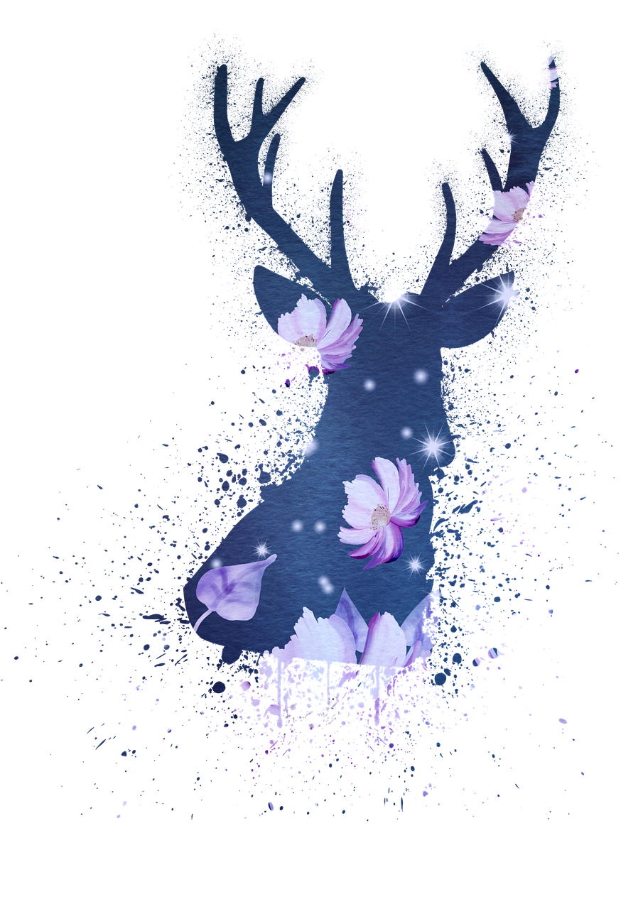 a bunch of flowers that are flying in the air, inspired by Sōami, digital art, stars reflecting on the water, magnolia, ancient fairy dust, calm night. digital illustration