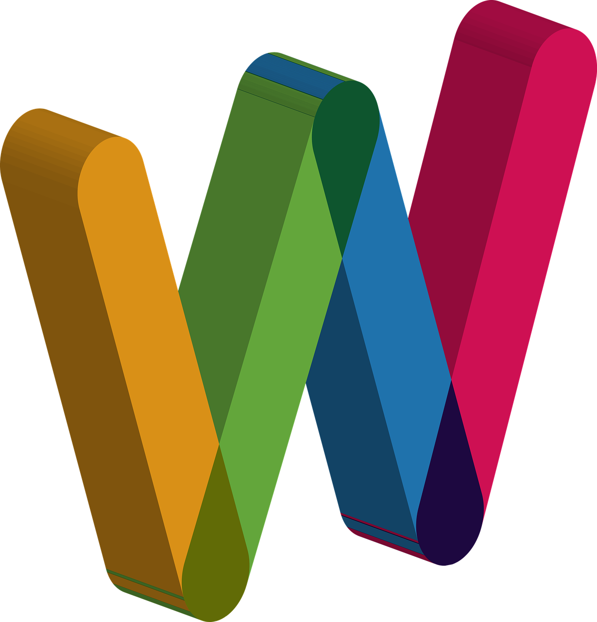 a colorful w logo on a black background, letterism, wide ribbons, wikihow illustration, award-winnig photo, worksafe. illustration