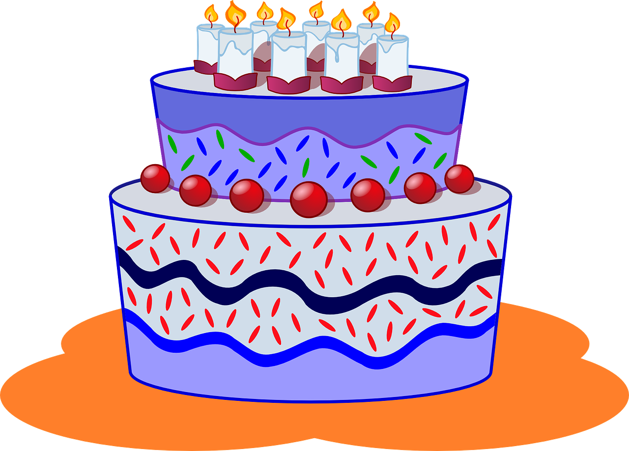 a birthday cake with candles on top of it, by Rhea Carmi, pixabay, naive art, lineless, rice, y2k!!!!!!, eating cakes