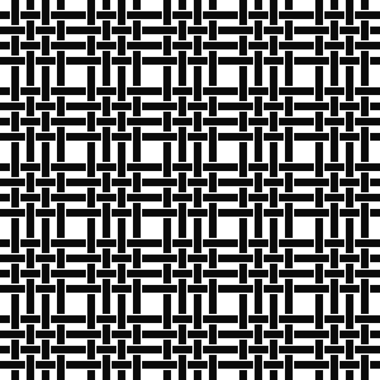 a black and white pattern with squares, a black and white photo, inspired by Anni Albers, deviantart, op art, chinoiserie pattern, there is a loose wire mesh, interlocked, crosses