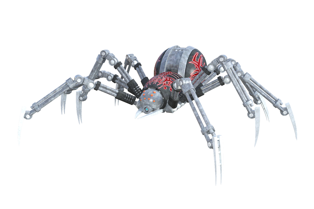 a close up of a spider on a black background, a low poly render, inspired by Wayne Barlowe, steampunk robot scorpion, fully posable, ingame image, kerberos panzer