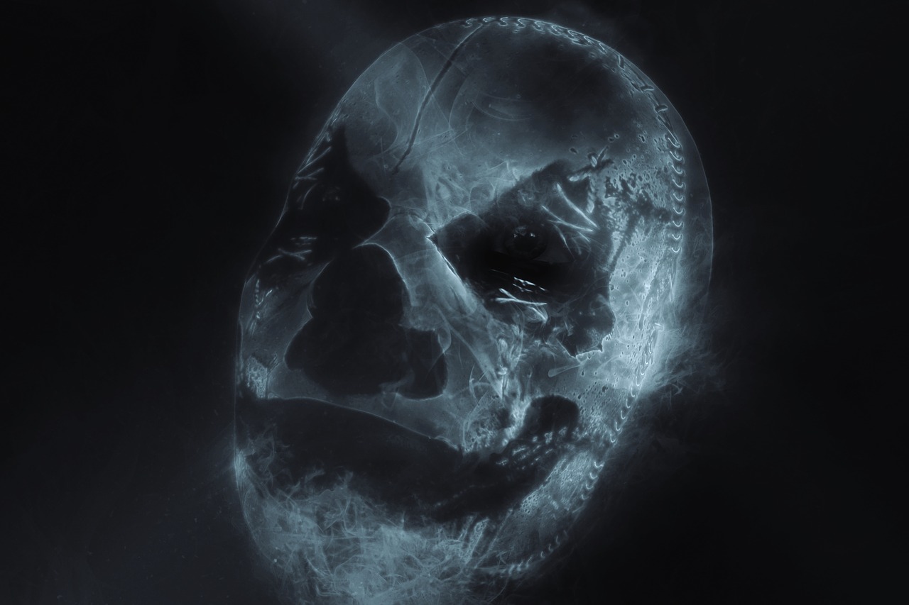 a creepy mask with smoke coming out of it, featured on zbrush central, digital art, translucent sss xray, 'a human head made of glass, octane cinema 4d render, ghost rider