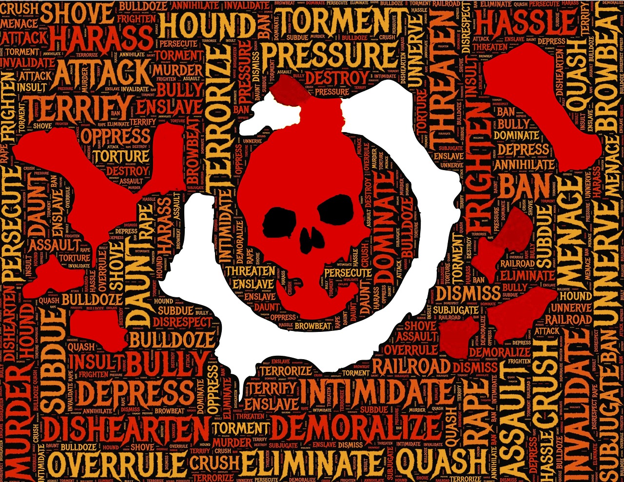 a red skull and crossbone on a brown background, trending on pixabay, sots art, words, sisyphus compostition, from doom and warhammer, enso