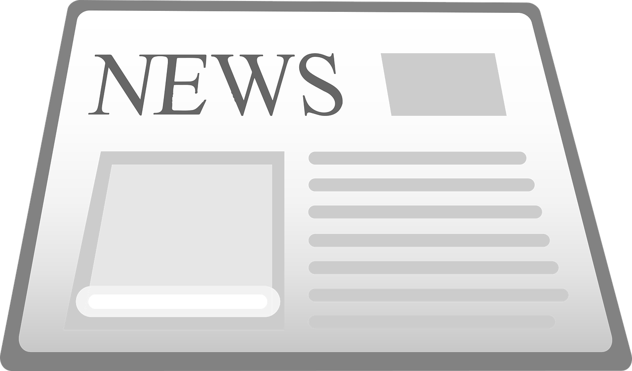 a newspaper with the word news on it, a cartoon, pixabay, grayish, billboard image, home page screenshot, line - art