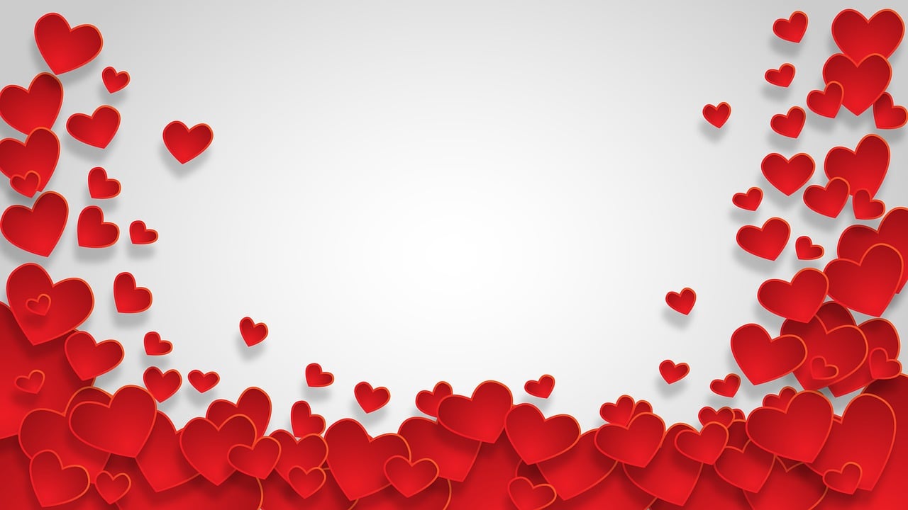 a lot of red hearts on a white background, vector art, shutterstock contest winner, paper border, on a gray background, 4k!, 8k!