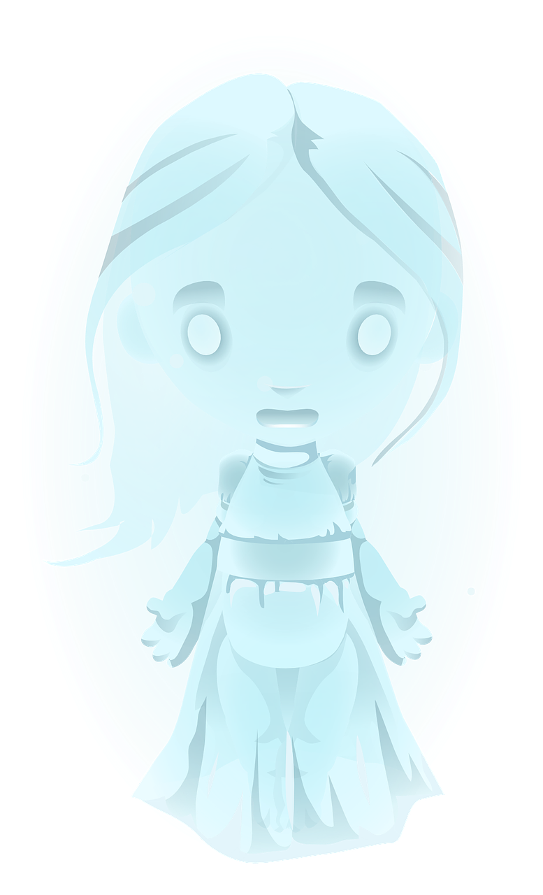 a cartoon image of a girl in a dress, a hologram, inspired by Nara Yoshitomo, deviantart contest winner, cryogenic pods, opaque glass, freezing blue skin, hasbro