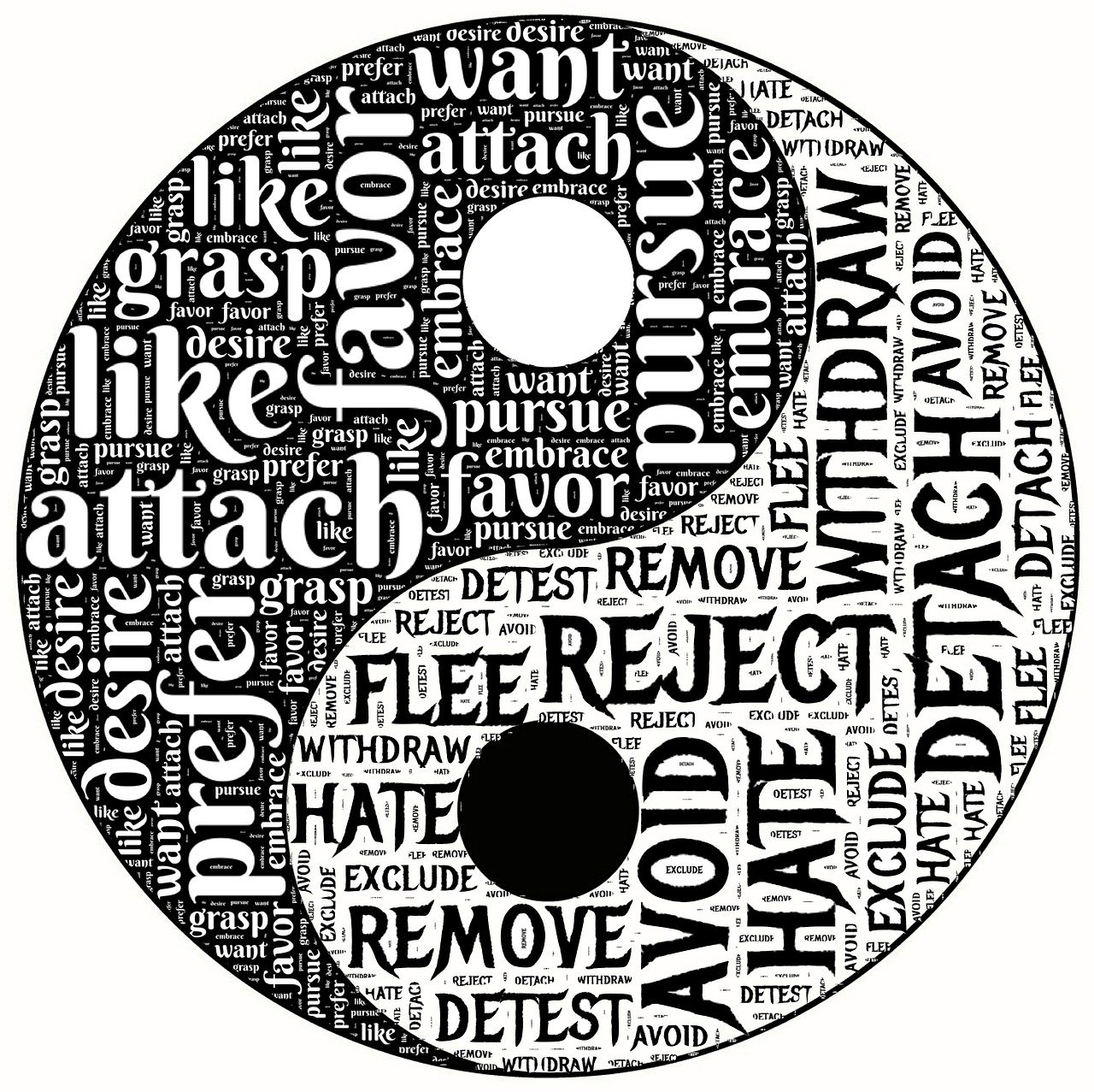 a black and white yin yin yin yin yin yin yin yin yin yin yin yin yin yin, a picture, by Joseph Pickett, deviantart, auto-destructive art, fragmented typography, vector svg art, dialogue, love hate love