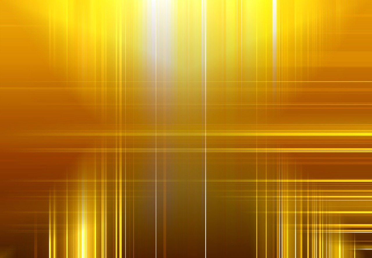 a yellow and black abstract background with lines, a picture, by Thomas Häfner, shutterstock, digital art, shiny golden, background bar, in profile, brown background