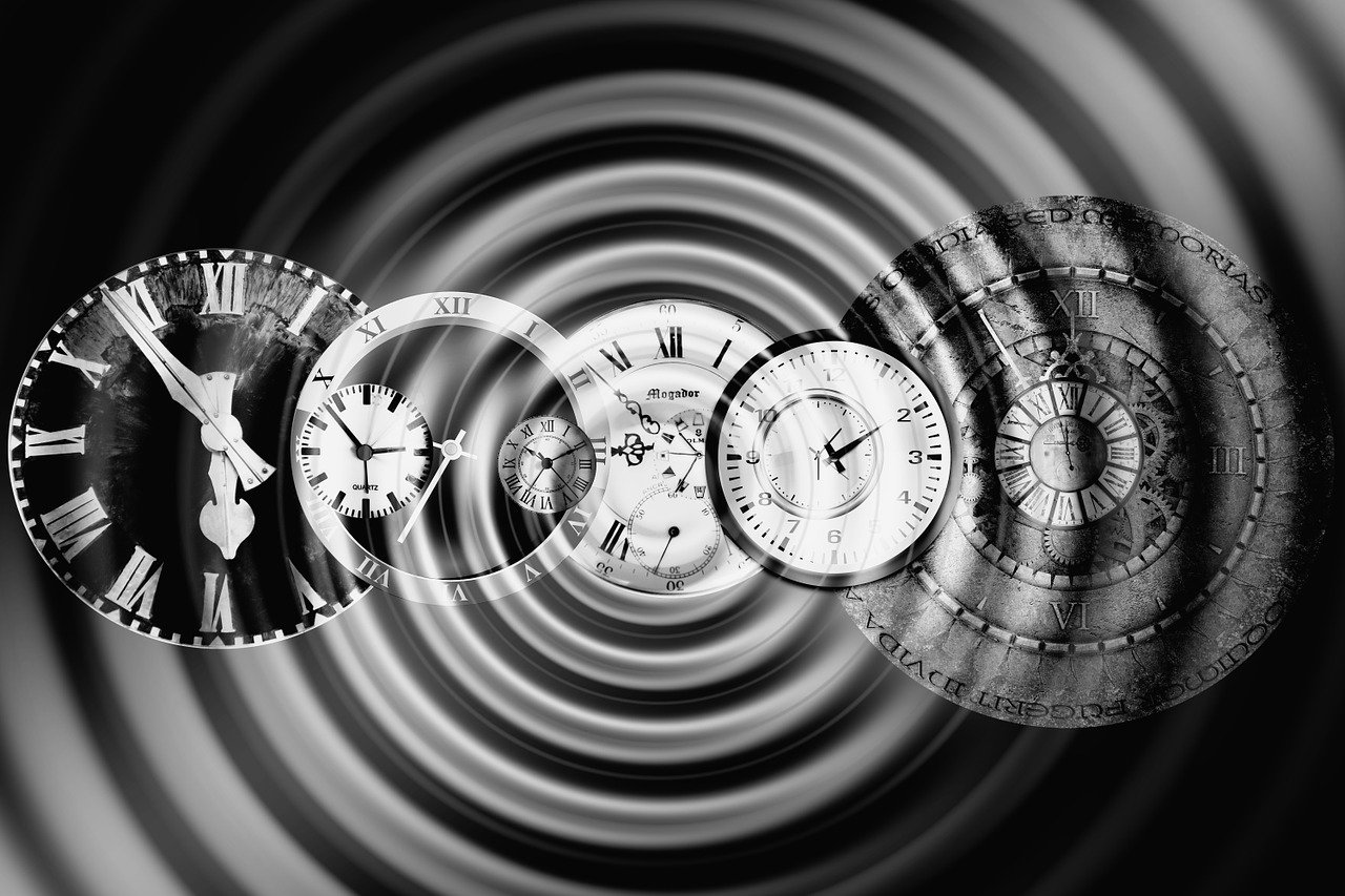 a black and white photo of a bunch of clocks, inspired by Anna Füssli, trending on pixabay, abstract illusionism, abstract rippling background, jaquet droz, alamy stock photo, in the multiverse