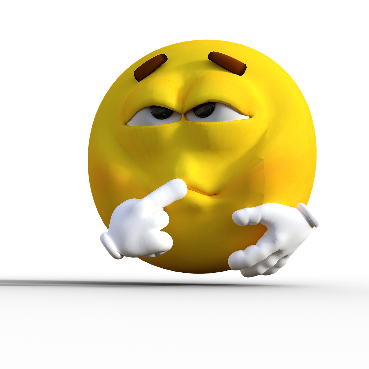 a yellow emo emo emo emo emo emo emo emo emo emo emo emo emo, a 3D render, inspired by Heinz Anger, pointing index finger, on black background, chilled out smirk on face, pudgy
