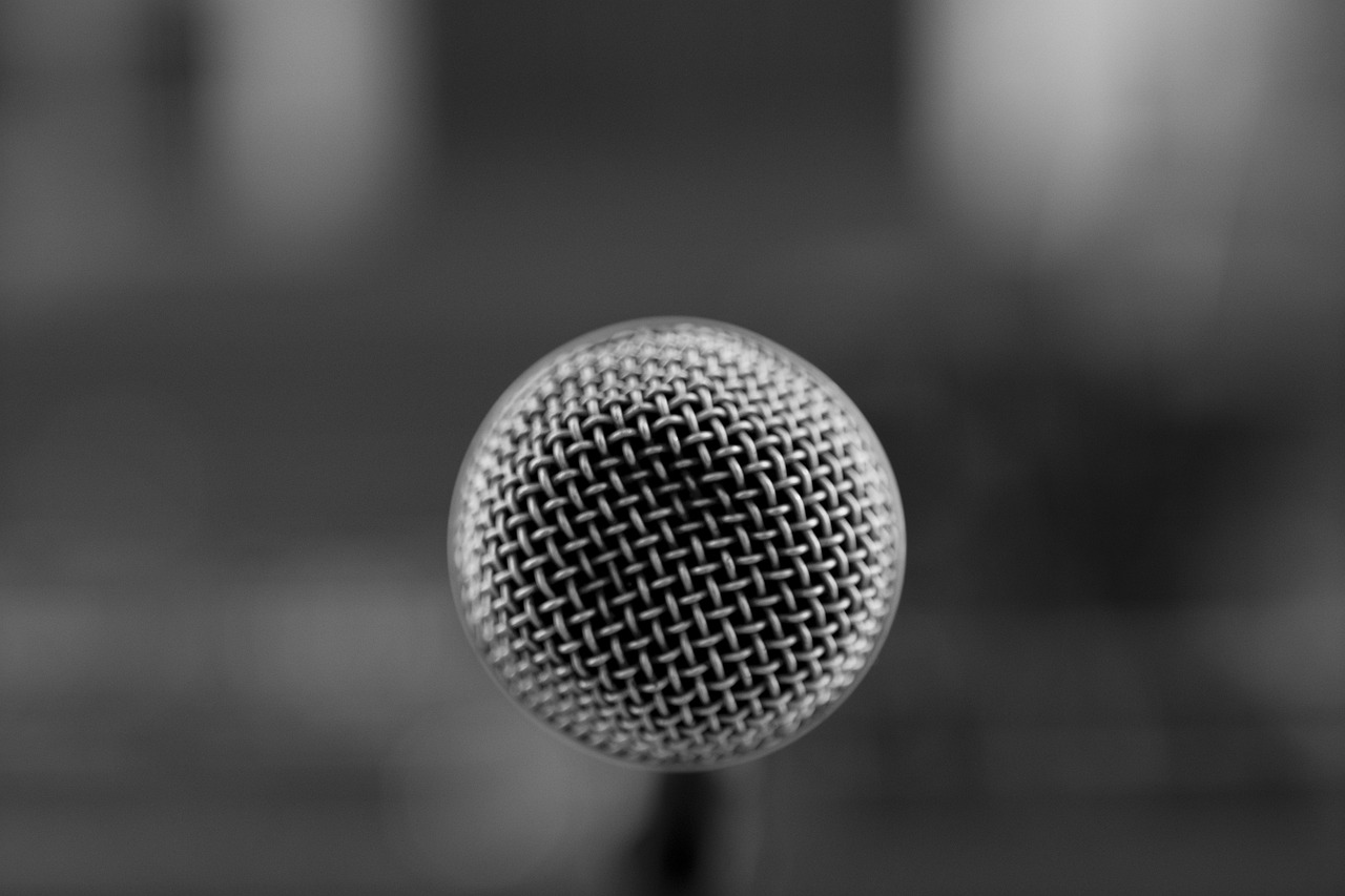 a black and white photo of a microphone, a macro photograph, 4 k vertical wallpaper, the background is blurred, very sharp photo