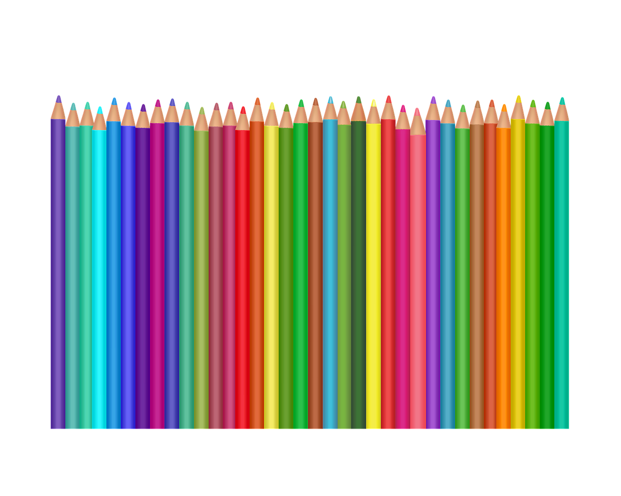 a row of colored pencils on a black background, a digital rendering, vector background, 4 k hd wallpaper illustration, uniform background, drawn with photoshop