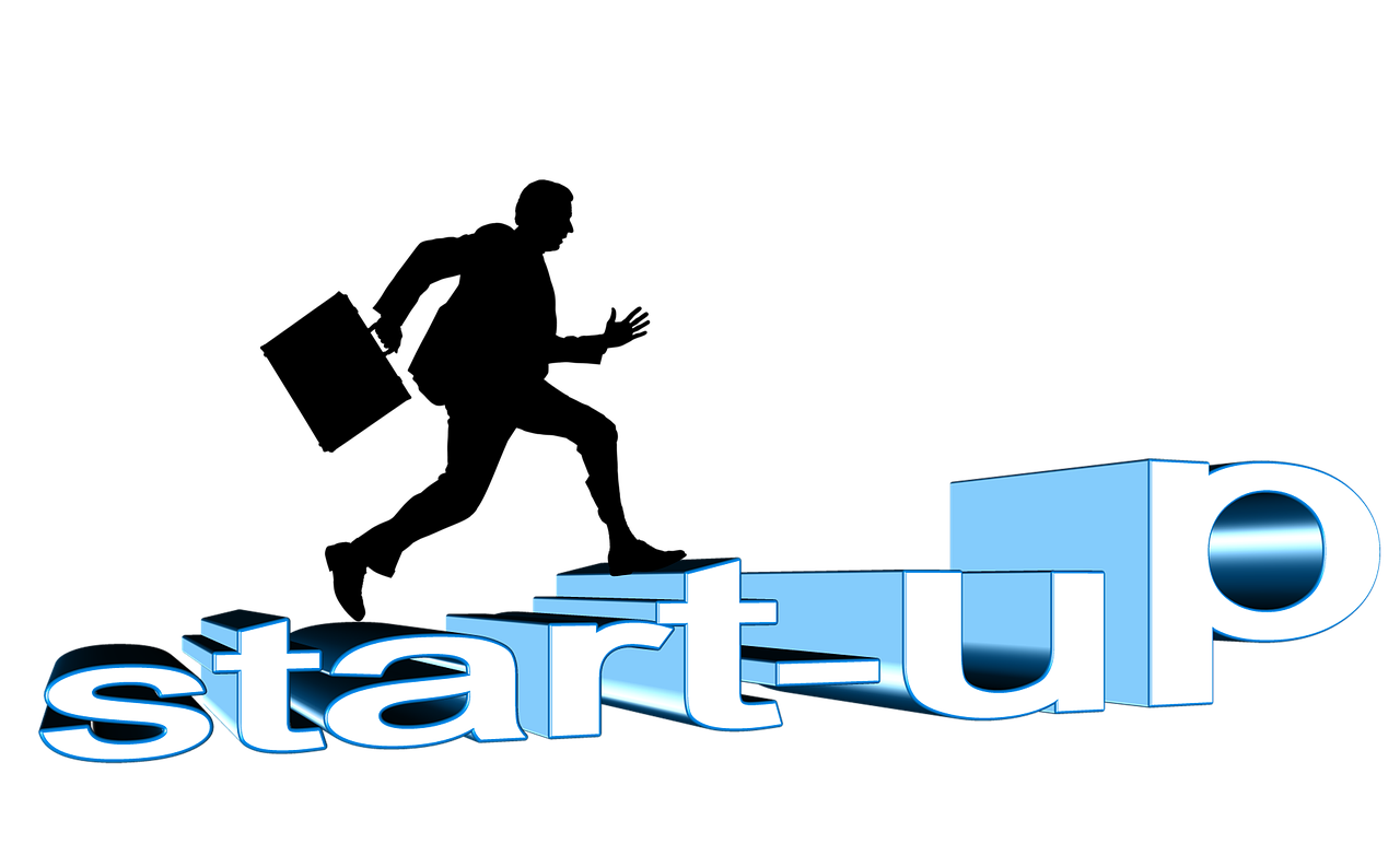 the start up logo on a black background, by karolis strautniekas, computer art, animation, website banner, infographics. logo. blue, (((luke chueh)))