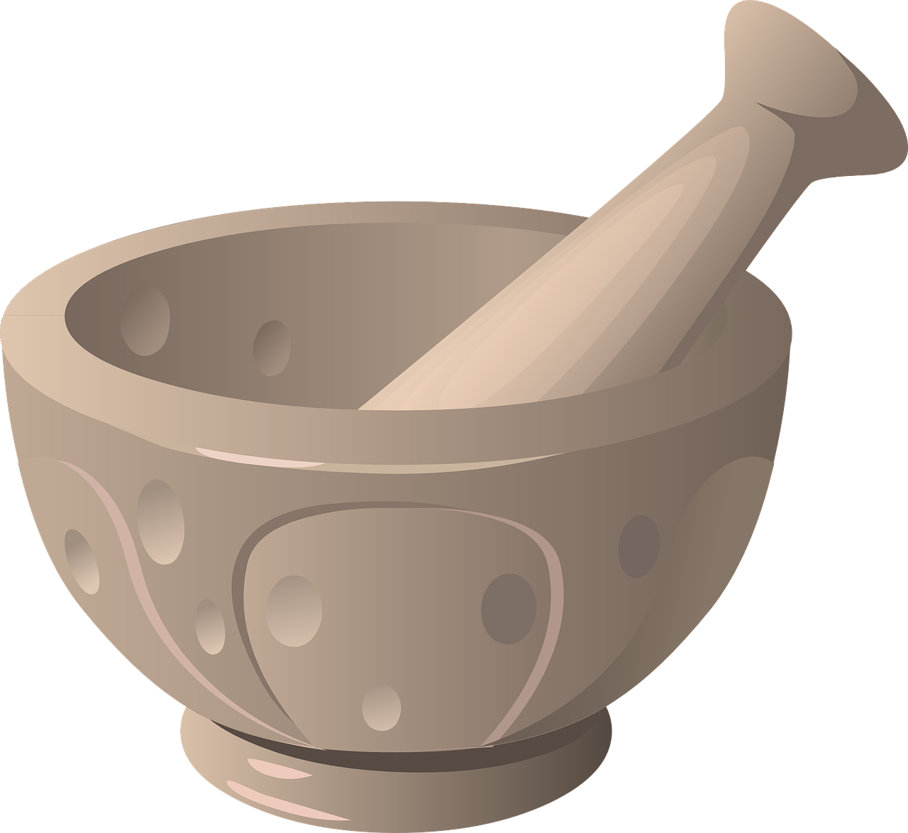a mortar with a pestle in it, pixabay, mingei, detailed 2d illustration, ceramic, wikihow illustration, a wide full shot