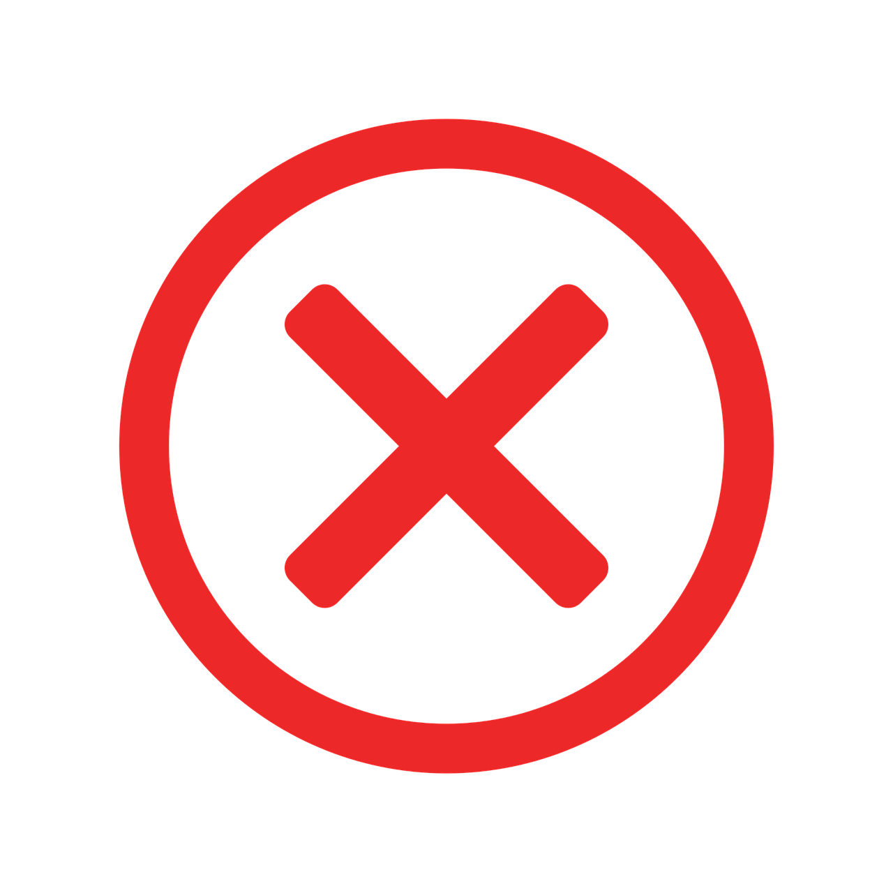 a red crossed sign on a black background, by Andrei Kolkoutine, excessivism, black circle, error, app icon, no nose