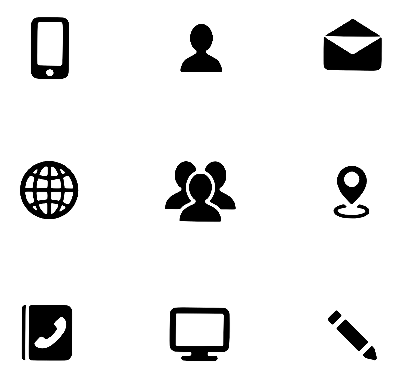 a bunch of black and white icons on a black background, by Robbie Trevino, corporate phone app icon, 1285445247], circular, your personal data avatar