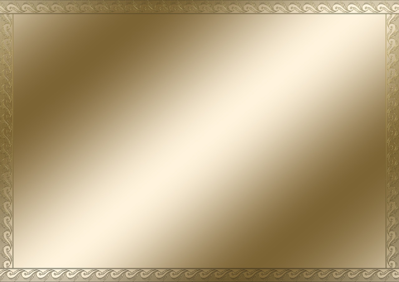 a gold background with a decorative border, trending on pixabay, smooth shiny metal, sepia, gradient brown to white, caesar