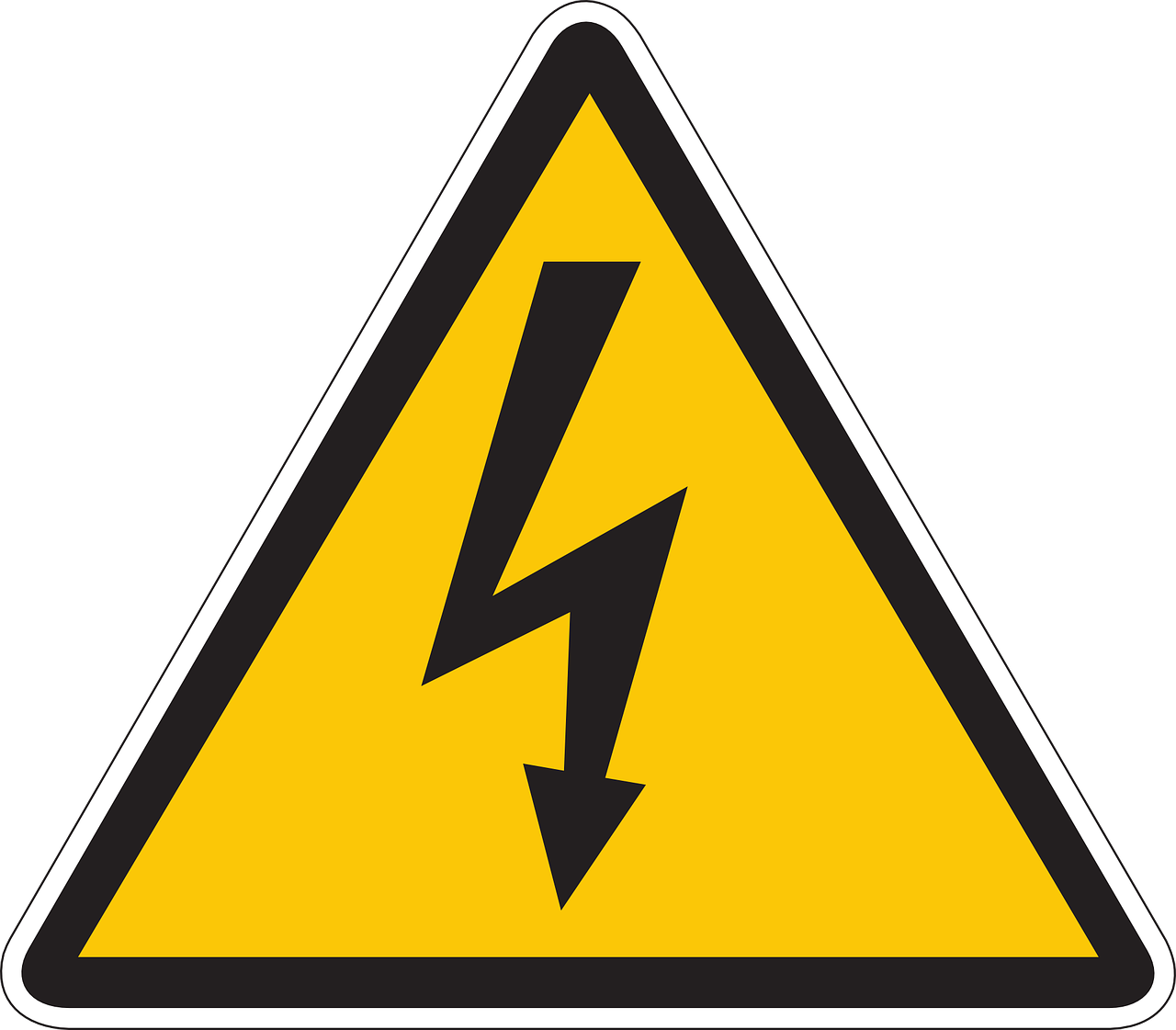a yellow and black sign with a lightning bolt on it, a picture, technical, hindu, wiring, dangerous aura