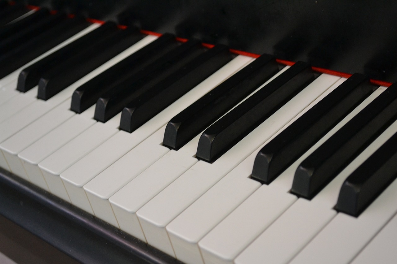 a close up of the keys of a piano, wikimedia commons, soft vinyl, foam, [ [ hyperrealistic ] ]
