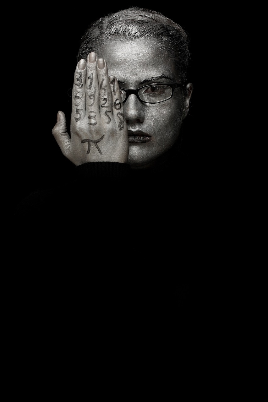 a black and white photo of a man covering his face with his hands, a character portrait, inspired by Leo Leuppi, deviantart, graffiti, h. r. giger hieroglyphs, jewish young man with glasses, photoshop, frank dillane as puck