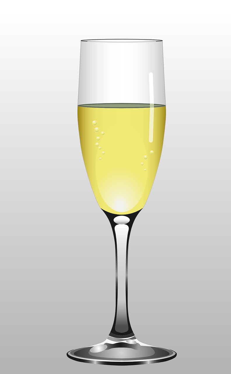 a glass of wine sitting on top of a table, a digital rendering, minimalism, drinking champagne, silver and yellow color scheme, smooth illustration, transparency glass