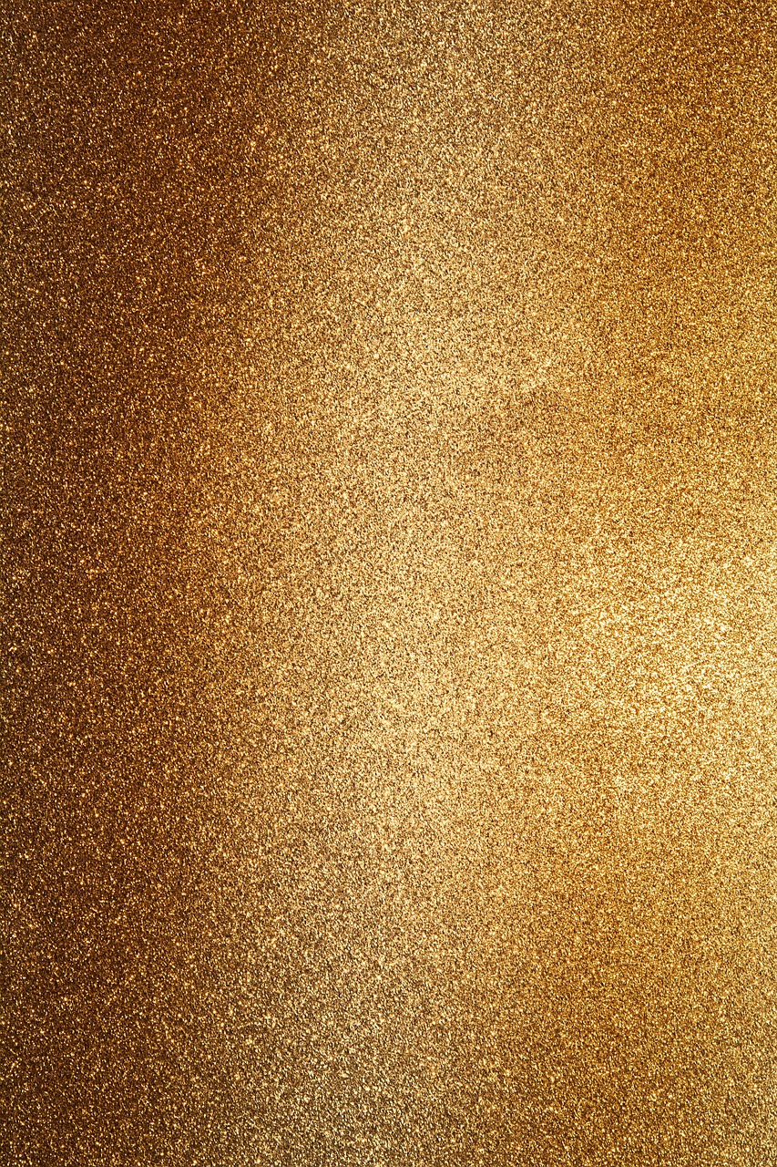 a close up view of a shiny surface, a pointillism painting, minimalism, golden background, dramatic gradient lighting, brown background, glittering metal paint