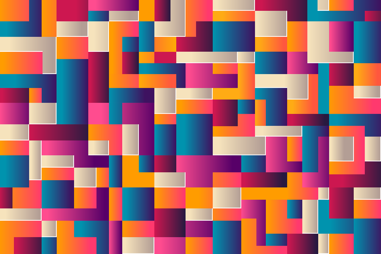 a colorful pattern of squares and rectangles, vector art, shutterstock, geometric abstract art, vibrant triadic color scheme, created in adobe illustrator, full res, tetris