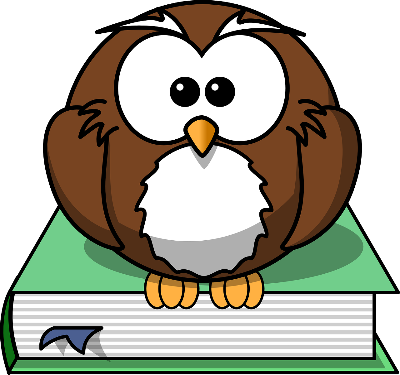 a cartoon owl sitting on top of a book, a storybook illustration, inspired by Masamitsu Ōta, pixabay, wikihow illustration, !!! very coherent!!! vector art, computer generated, encyclopedia illustration