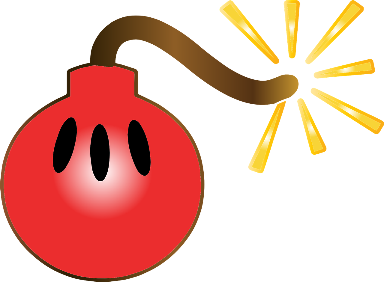 a red bomb with a spark coming out of it, inspired by Luigi Kasimir, red black and gold color scheme, poop, incandescent, sanic