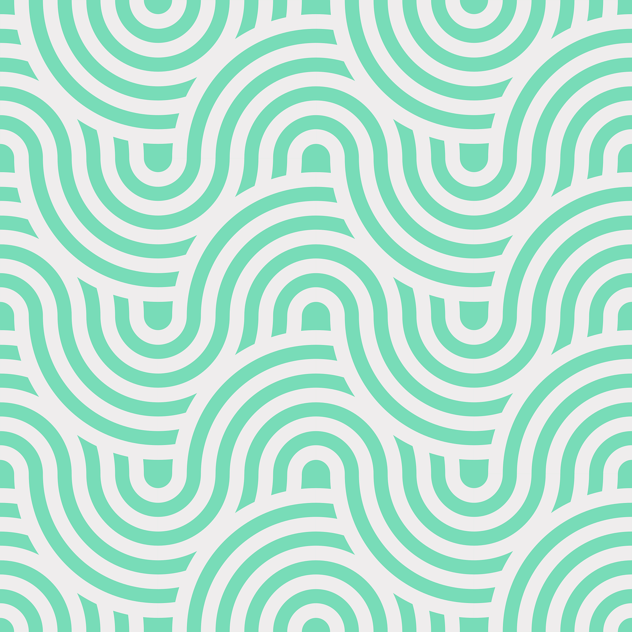 a green and white pattern that looks like waves, inspired by Bridget Riley, unsplash, op art, thick vector line art, pale cyan and grey fabric, solid background, rounded lines